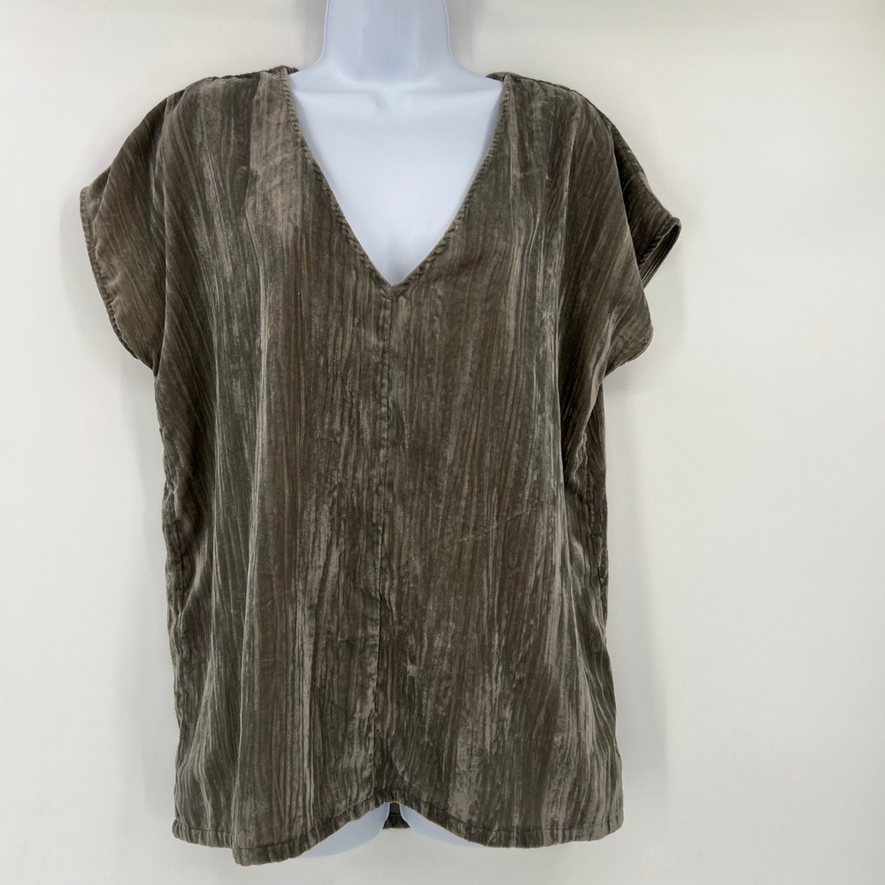 Urban Outfitters Size S Crushed Velvet V-Neck Short Sleeve Top Y2K Boho